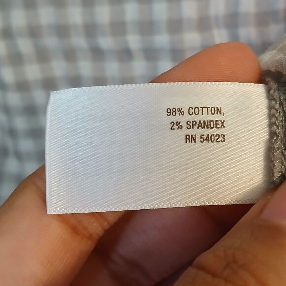 Old Navy Women’s Size L Gingham Button Up Shirt Gray White Long Sleeve Casual - Picture 6 of 8